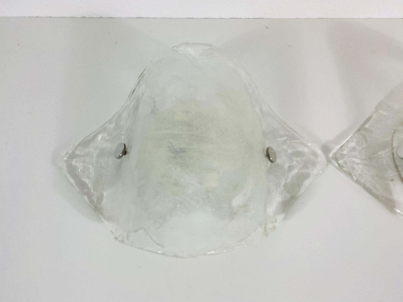 Rare Frosted Ice Glass Wall Lamp By Carlo Nason For Kalmar, Austria, 1960s photo 1945.0