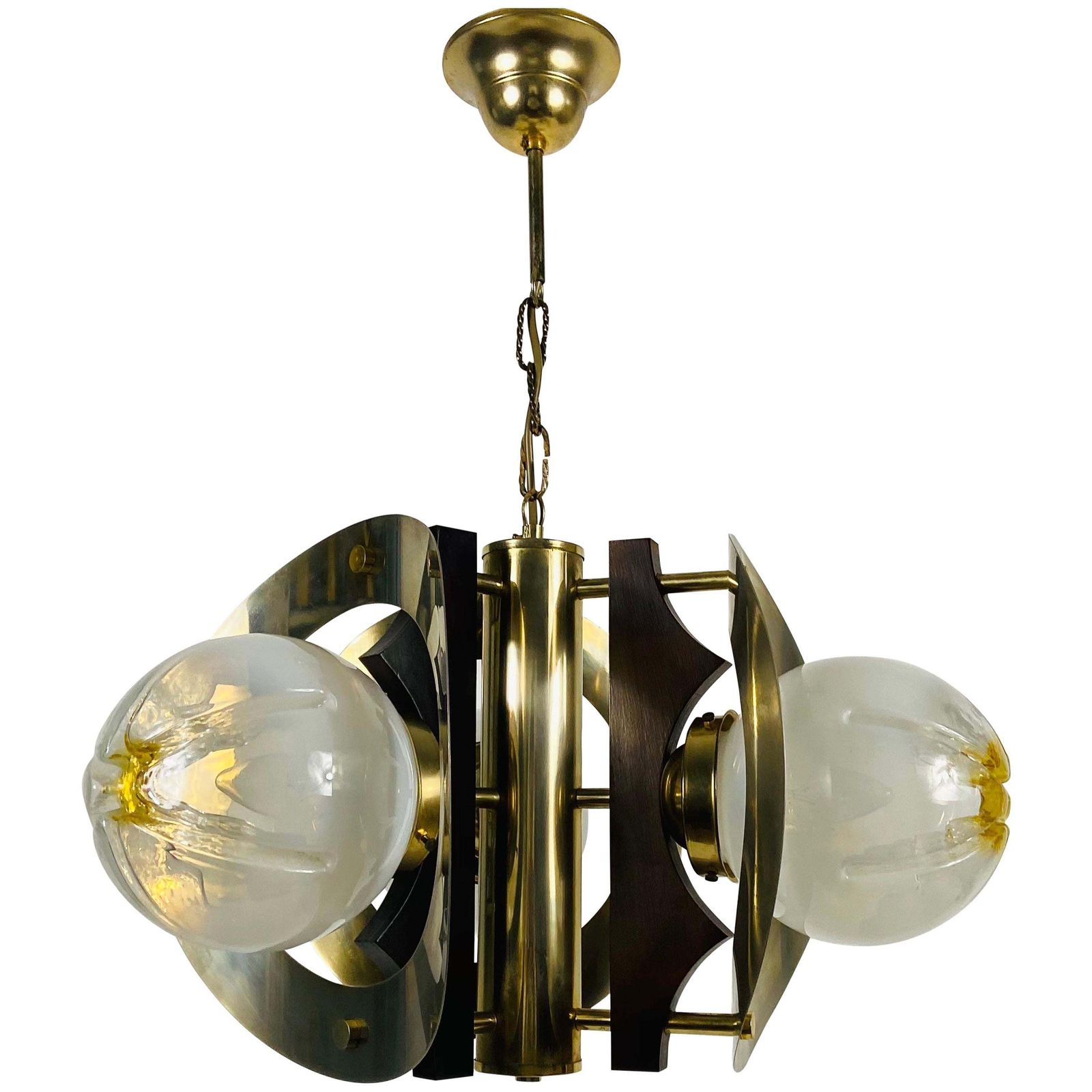 Extraordinary Aluminium And Murano Glass Ceiling Light By Mazegga, 1970s, Italy