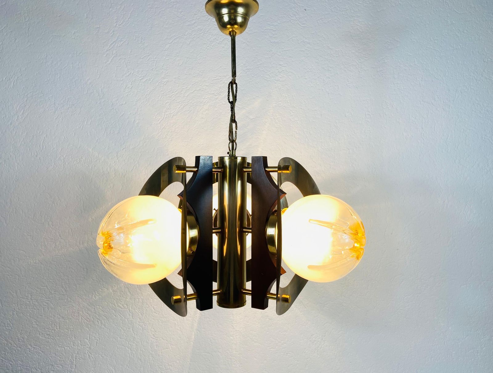 photo furniture Extraordinary Aluminium And Murano Glass Ceiling Light By Mazegga, 1970s, Italy
