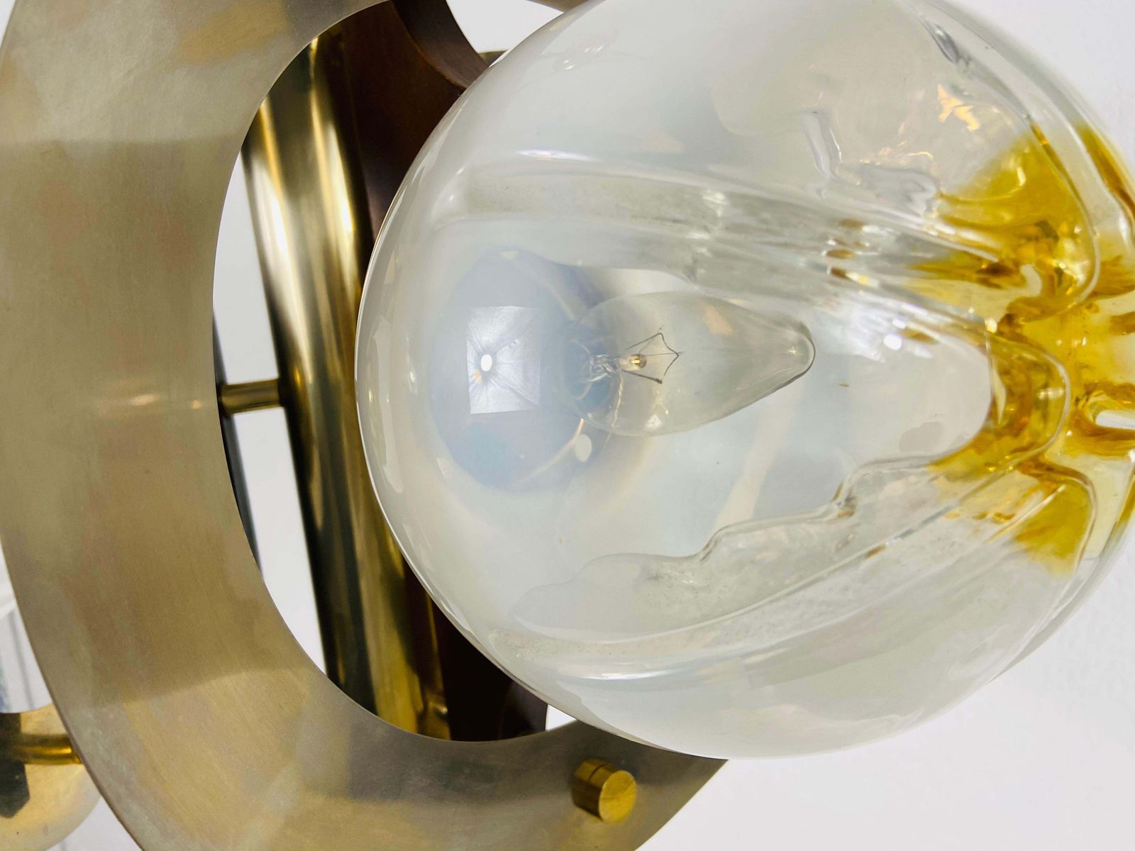 photo for sale Extraordinary Aluminium And Murano Glass Ceiling Light By Mazegga, 1970s, Italy