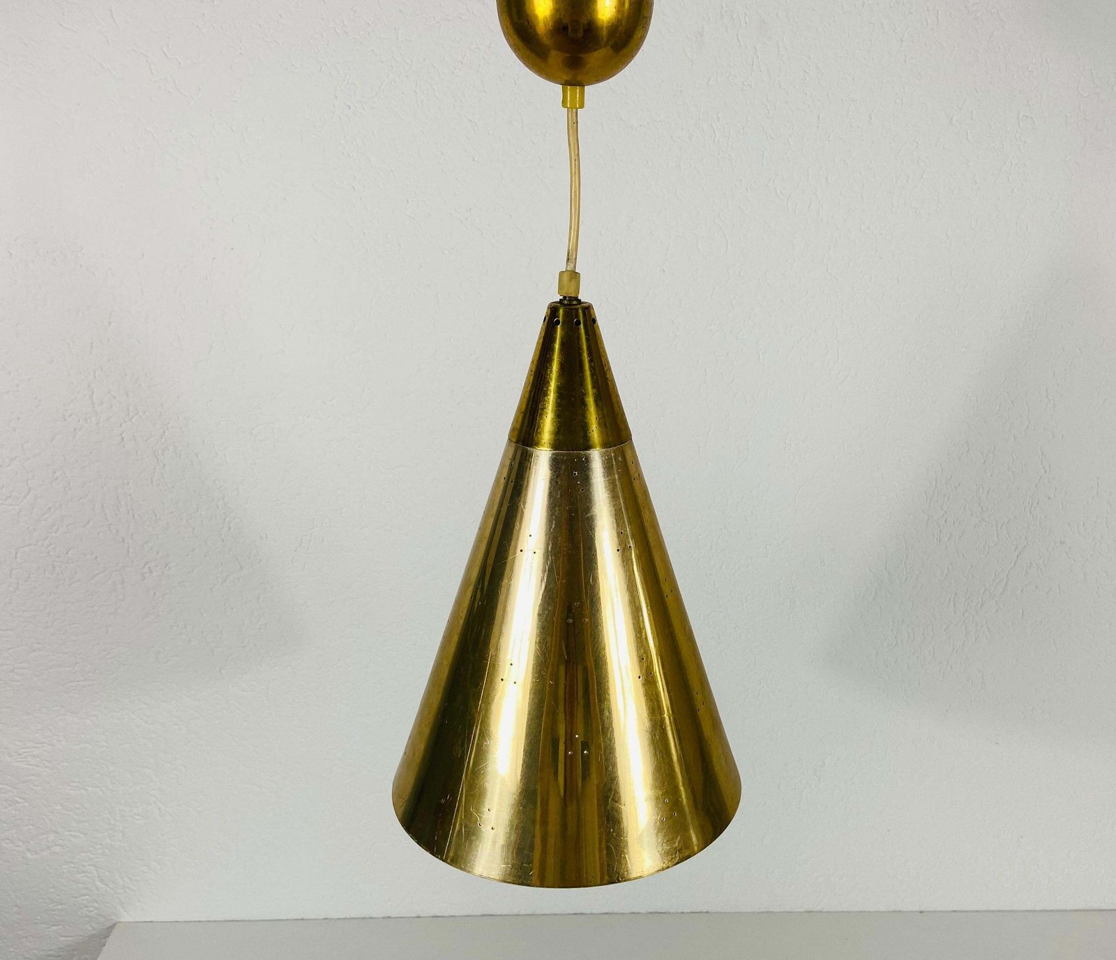 Polished Brass Pendant Lamp In The Style Of Paavo Tynell, 1950s photo Lighting