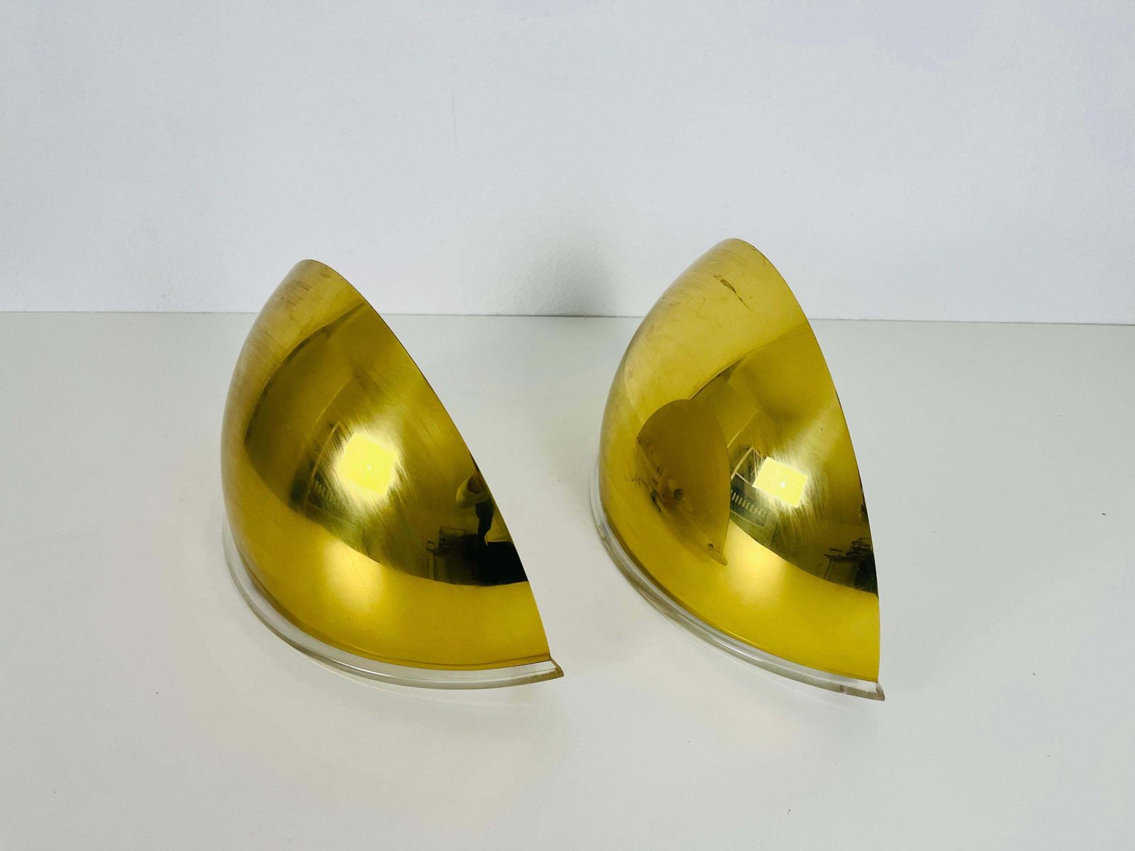 Pair Of Florian Schulz Midcentury Brass Wall Lamps, 1970s photo Lighting