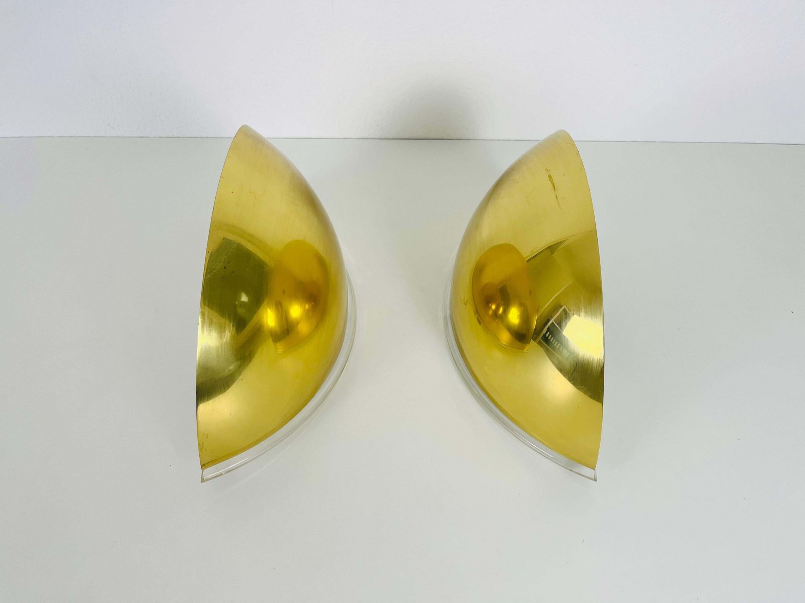 Pair Of Florian Schulz Midcentury Brass Wall Lamps, 1970s photo vinterior