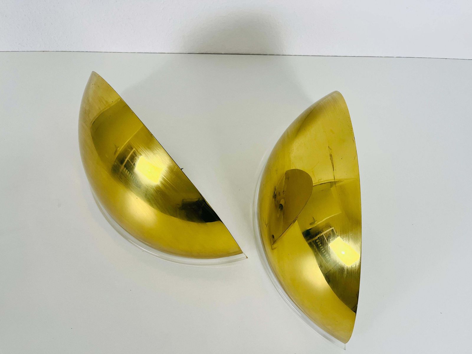 Pair Of Florian Schulz Midcentury Brass Wall Lamps, 1970s photo buy