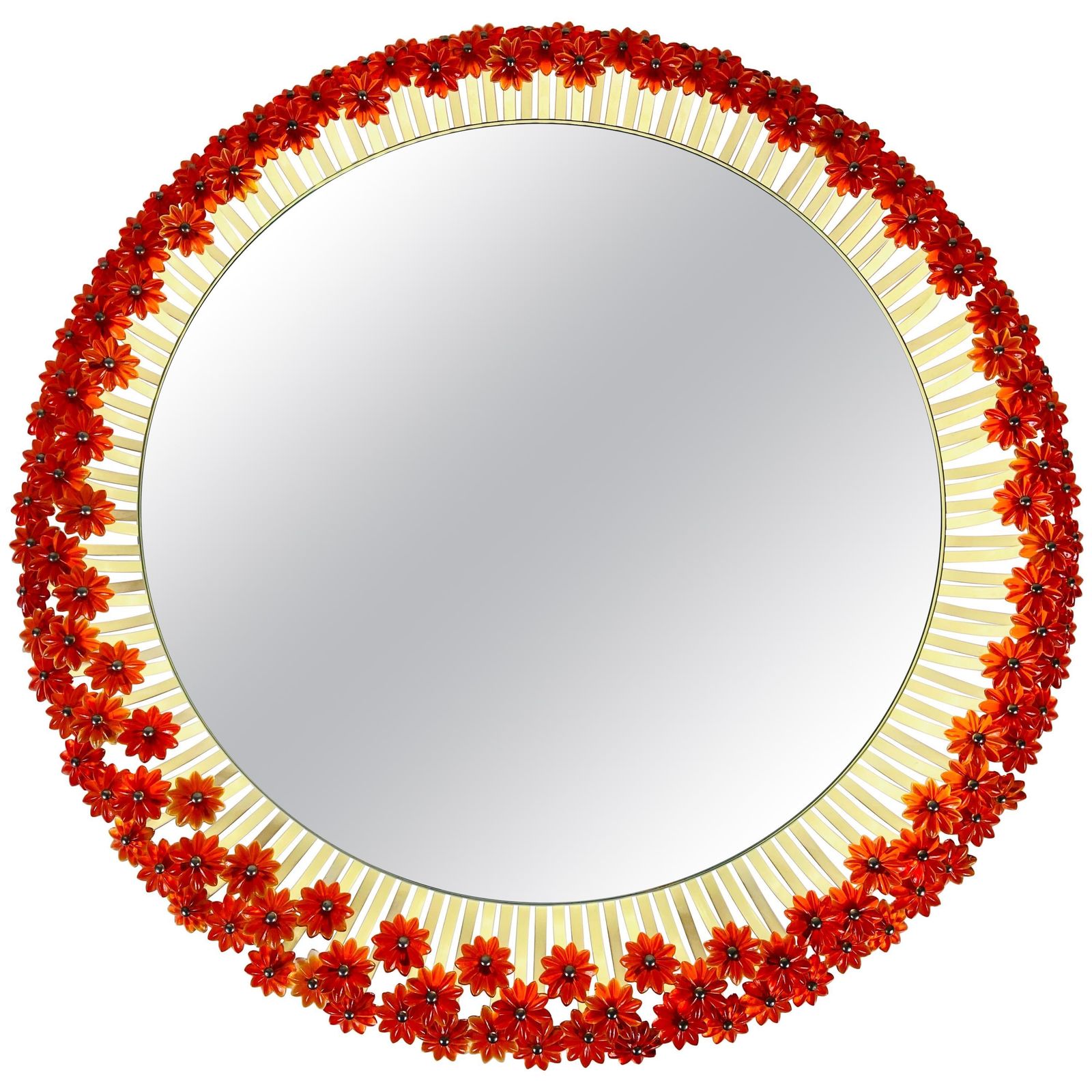 Mid Century Modern Round Mirror By Emil Stejnar For Rupert Nikoll, Austria 1960s