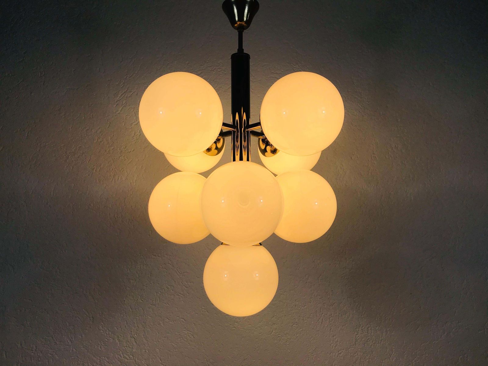 photo for sale Mid Century Modern Chrome Kaiser 9 Arm Space Age Chandelier, 1960s, Germany