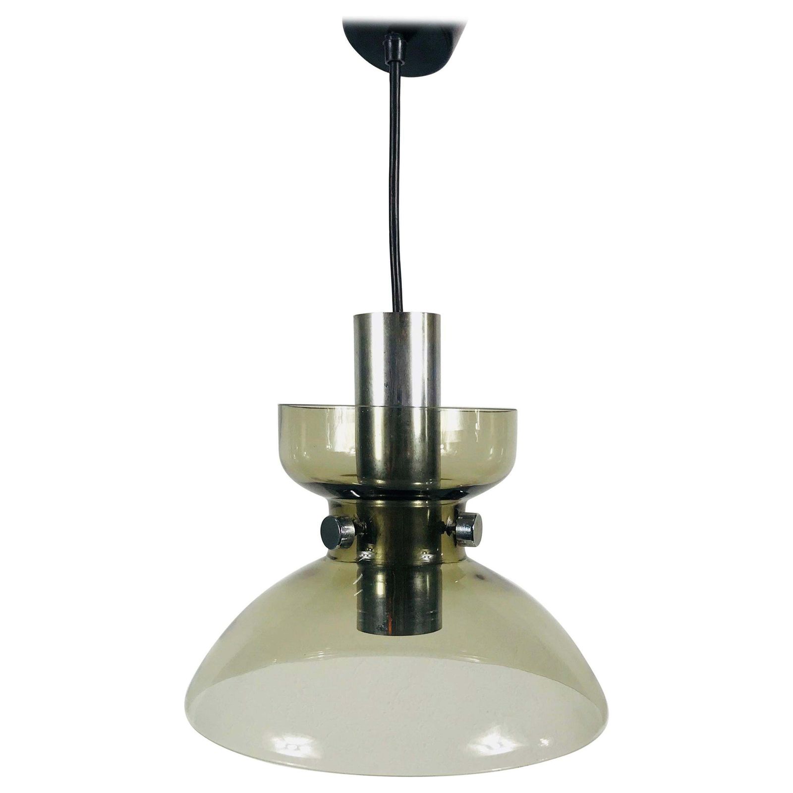 Rare Glass Pendant Lamp By Limburg, 1970s