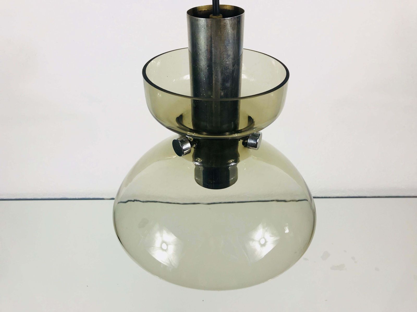 Rare Glass Pendant Lamp By Limburg, 1970s photo for sale