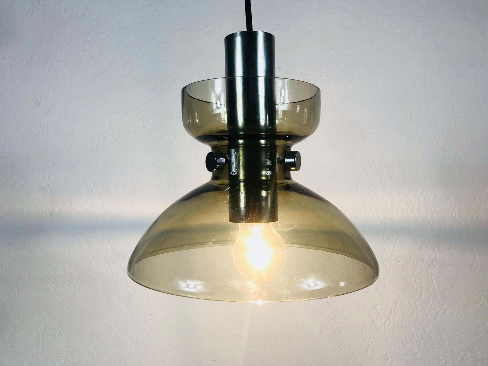 Lighting Rare Glass Pendant Lamp By Limburg, 1970s photo