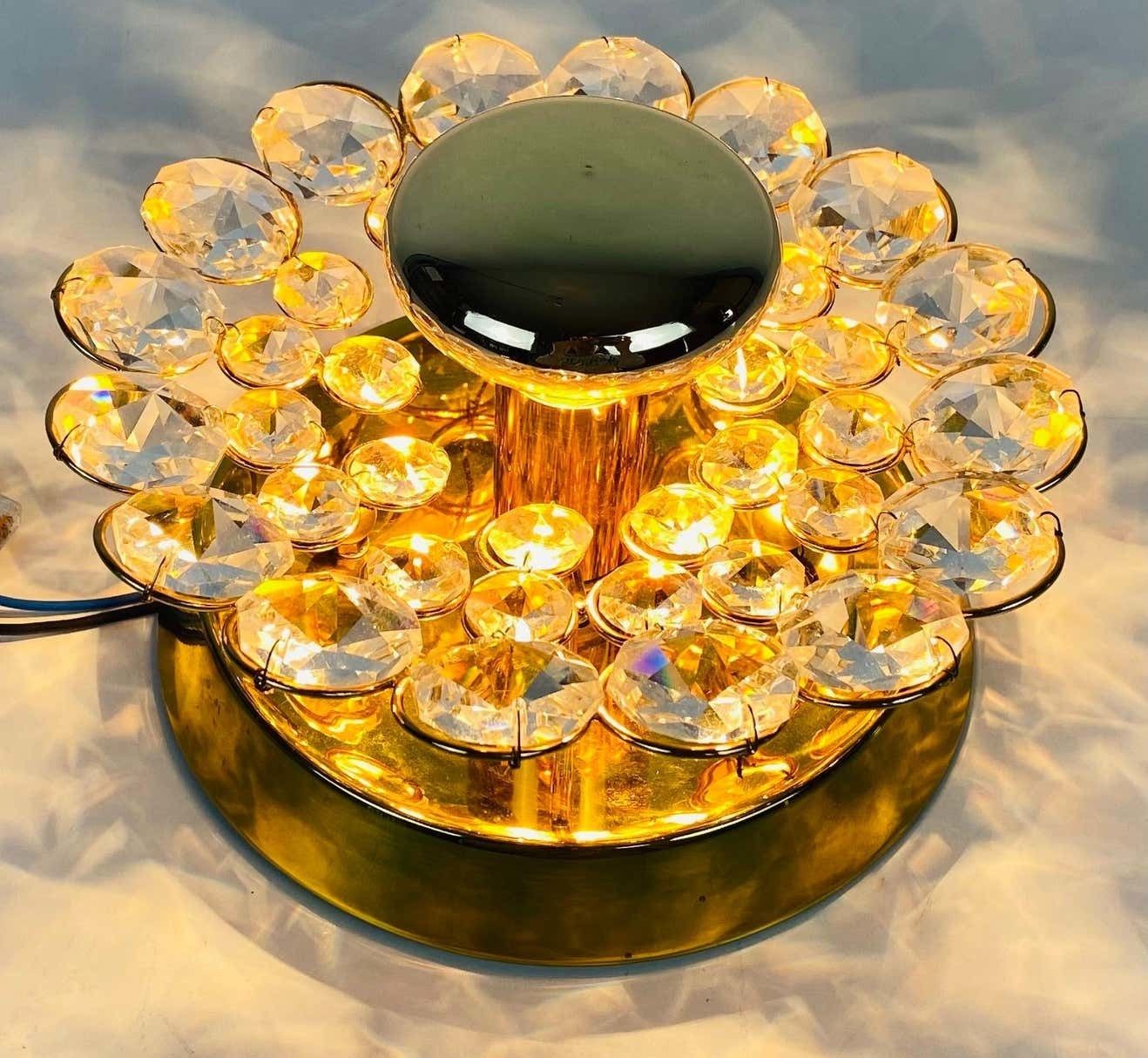 Pair Of Crystal Glass Sconces By Palwa, Germany, 1960s photo Lighting