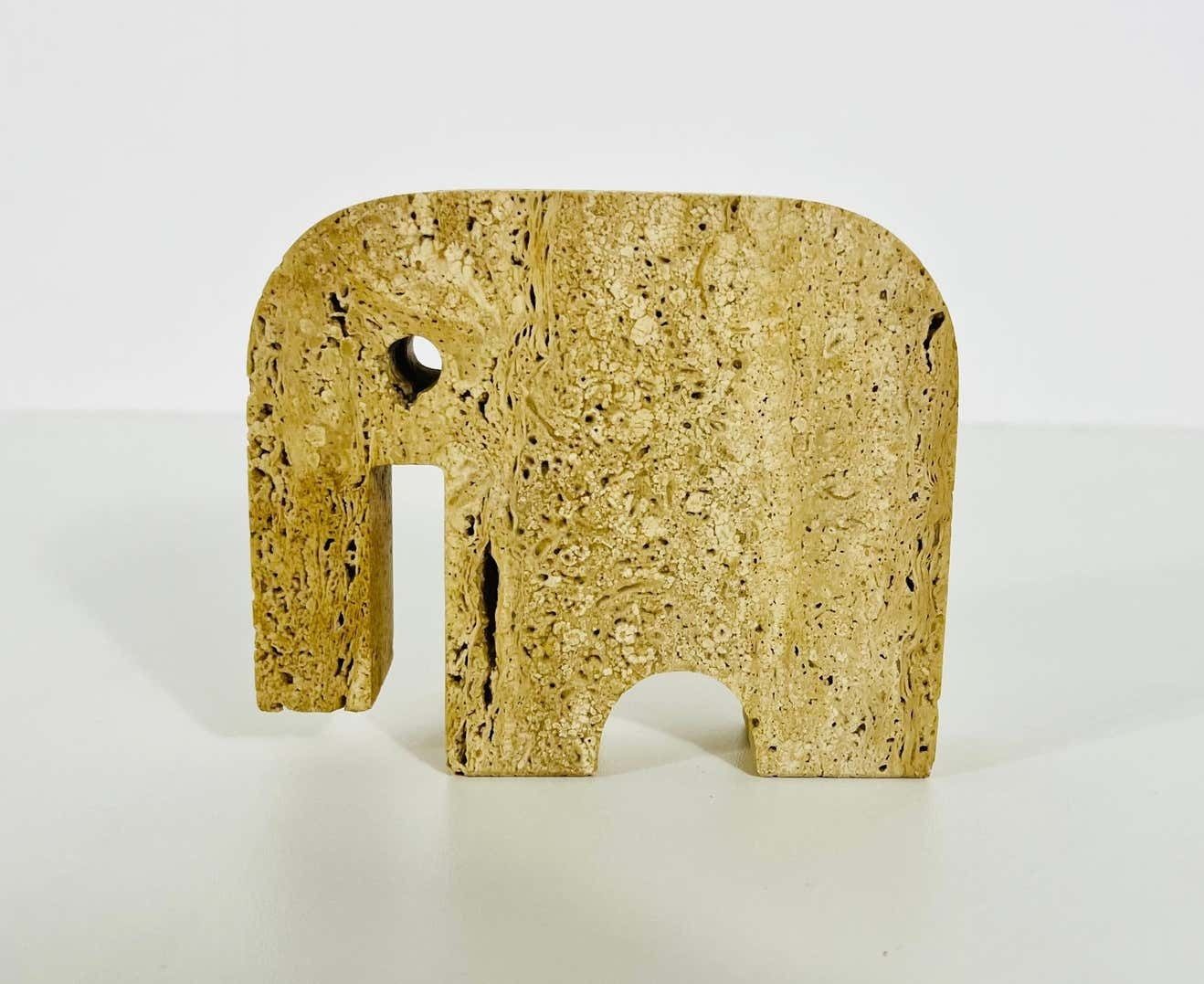 Italian Travertine Sculpture Elephant By Fratelli Mannelli, Italy, 1970s photo for sale
