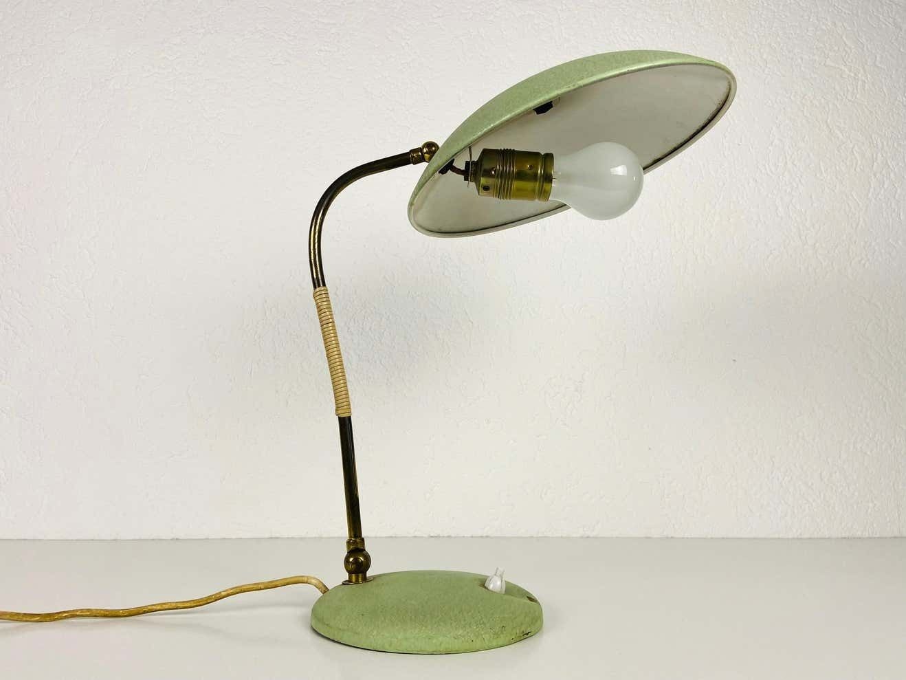 Green Italian Table Lamp In The Style Of Stilnovo, 1960s, Italy photo furniture