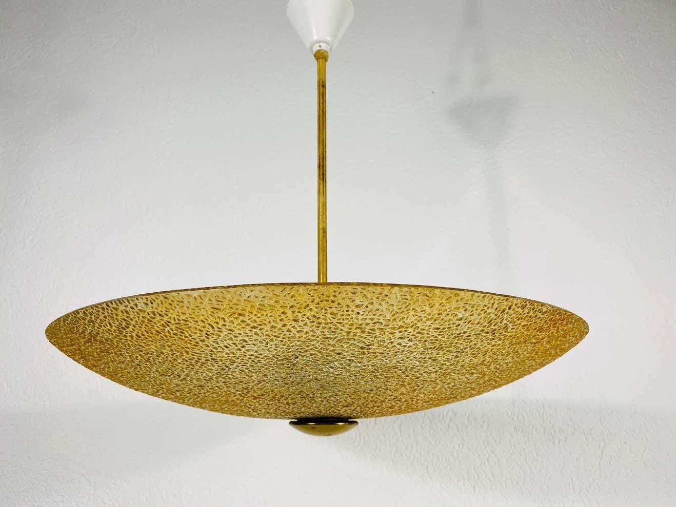 Midcentury Acrylic Glass Pendant Lamp Attributed To Boris Lacroix, 1960s photo Lighting