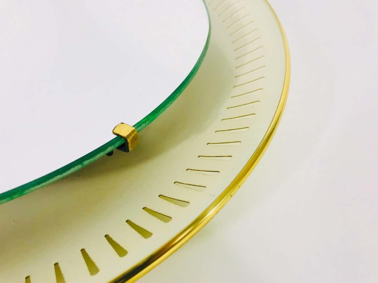 photo furniture Rare Midcentury Metal Illuminated Mirror By Hillebrand, Germany, 1950s