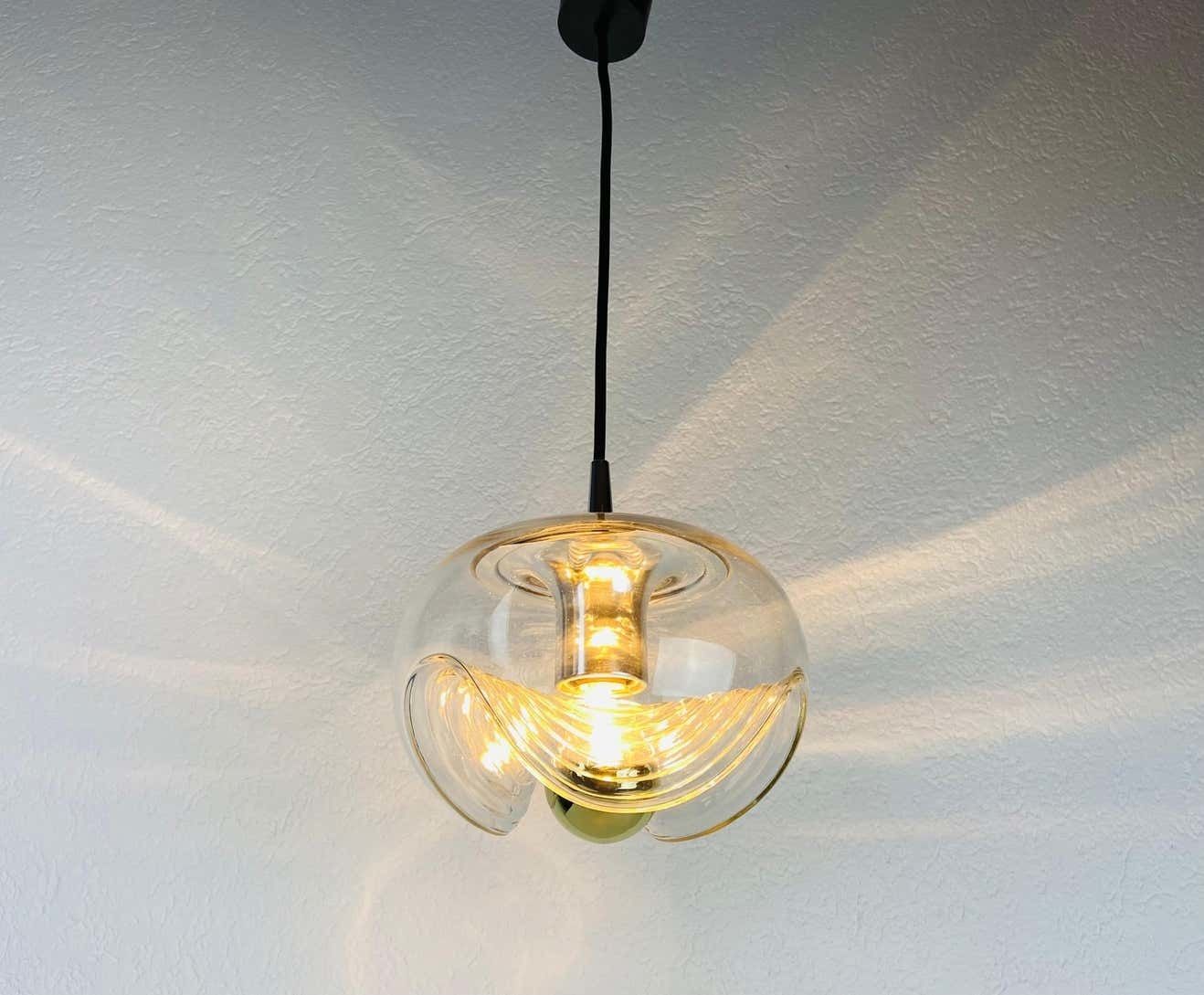 photo vinterior Transparent Glass Pendant Lamp By Koch & Lowy For Peill And Putzler, 1960