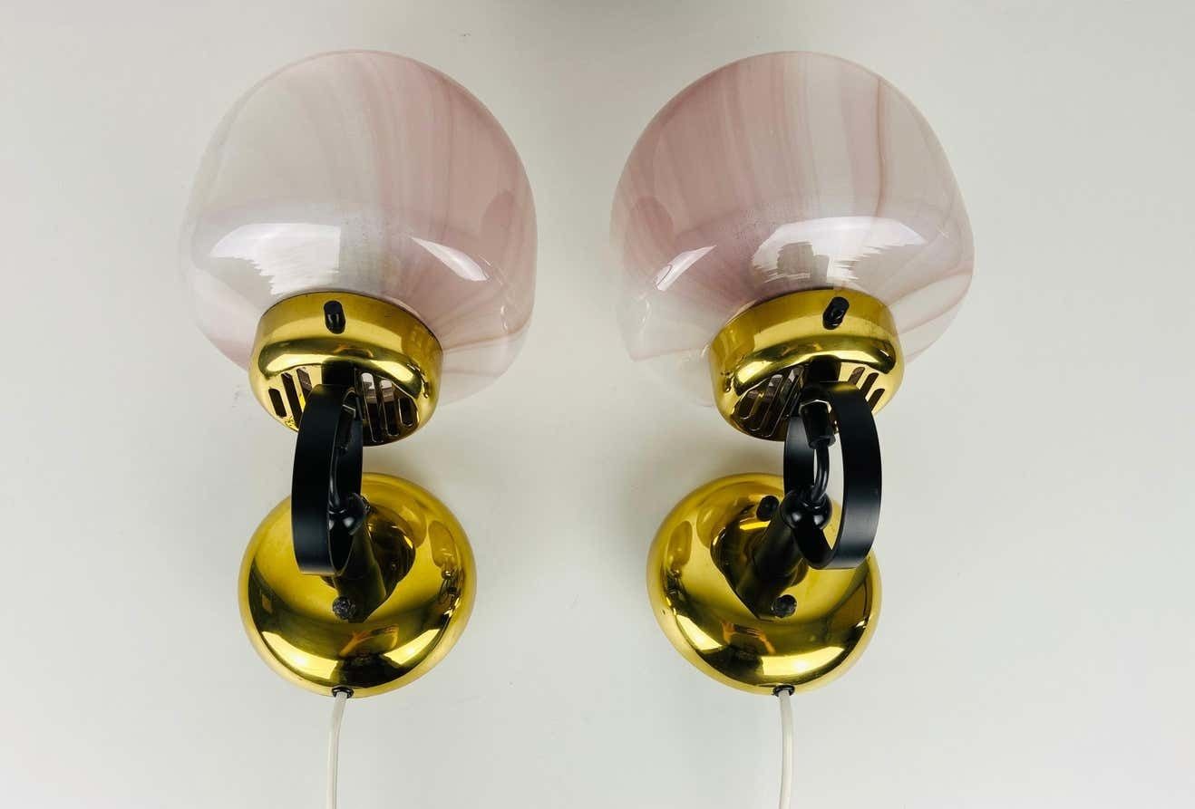 Pair Of 2 Opaque Glass Sconces By Peill & Putzler, 1970s, Germany photo furniture