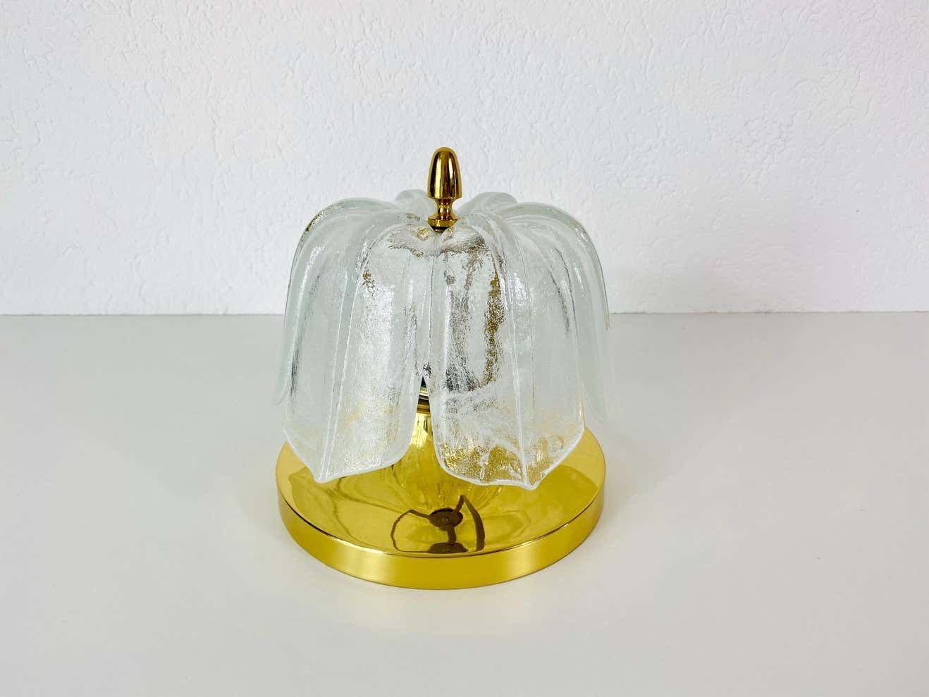 Crystal Glass Round Flushmount By Glashütte Limburg, 1960s, Germany photo for sale
