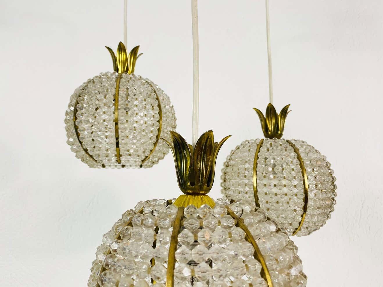 Midcentury Brass Cascade Chandelier By Emil Stejnar For Rupert Nikoll, 1960s photo 1128.0