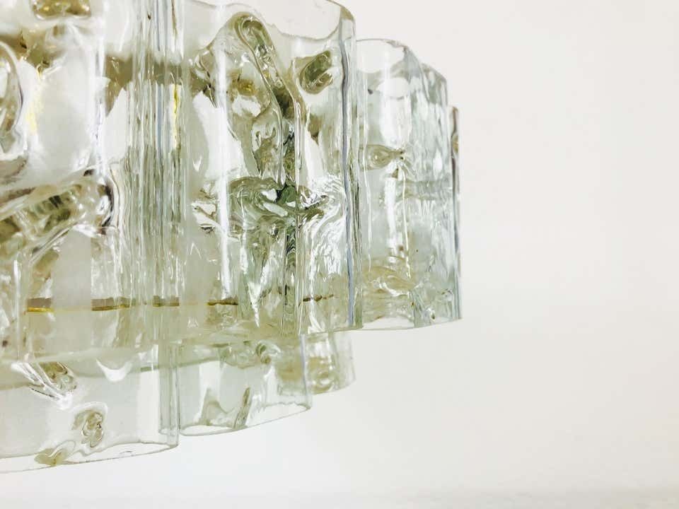 photo buy Doria Two Tier Midcentury Crystal Ice Glass Circular Chandelier, 1960s