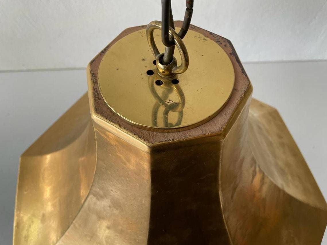 photo furniture Exclusive Gold Ceramic German Pendant Lamp By Licht+Wohnen, Karlsruhe, 1970s, Germany