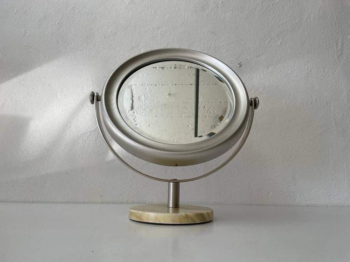 Italian Exclusive Vanity Table Mirror With Metallic Frame And Marble Mirror By Sergio Mazza, 1960s, Italy photo furniture