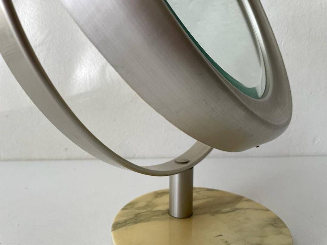 Italian Exclusive Vanity Table Mirror With Metallic Frame And Marble Mirror By Sergio Mazza, 1960s, Italy photo vintage
