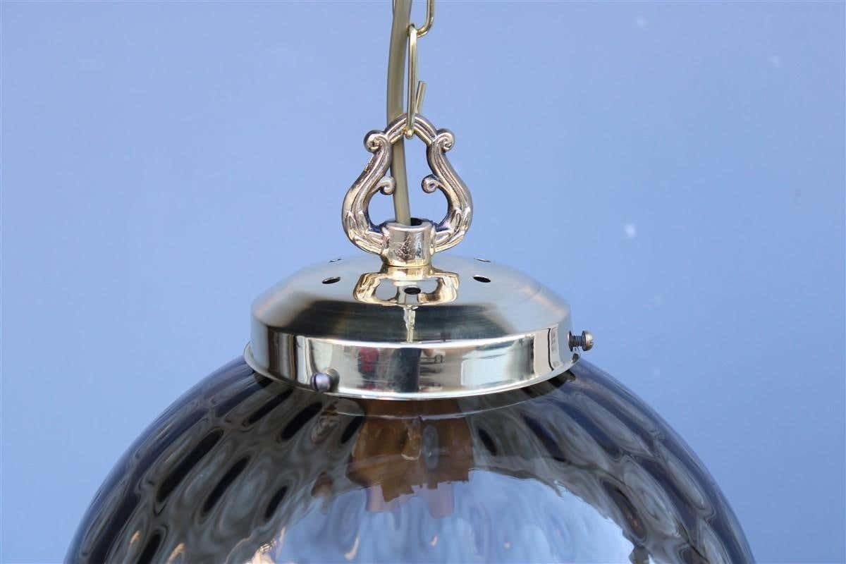 Italian Mid Century Lantern Murano Glass Brass Parts Gold 1950s Venini Style photo for sale