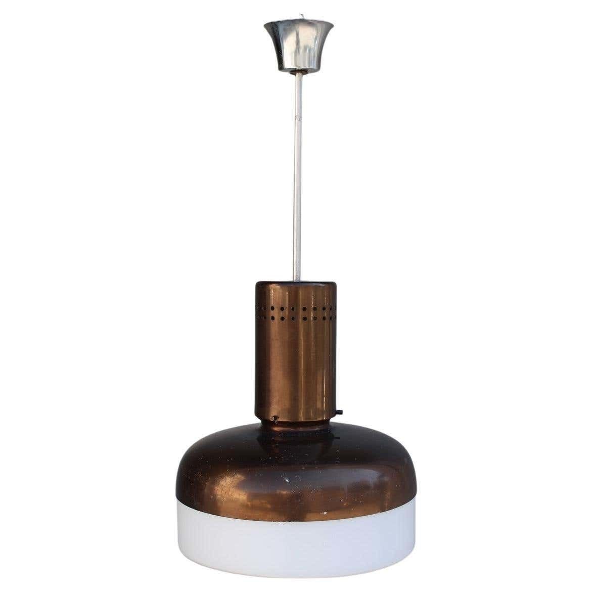 Round Chndelier Mid Century Italian Design Arteluce Style, 1950s