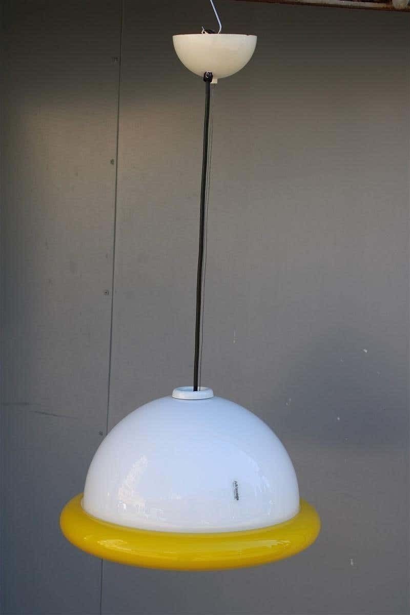 Italian Round Av Mazzega White And Yellow Italian Design 1970s Sottsass Style photo furniture