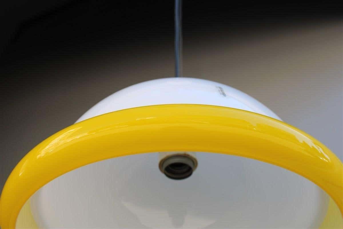 Italian Round Av Mazzega White And Yellow Italian Design 1970s Sottsass Style photo vintage