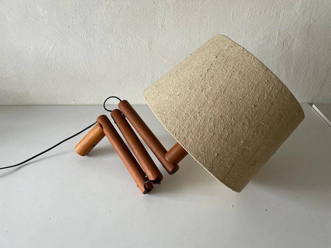 Mid Century Modern Swedish Design Fabric Shade And Wood Adjustable Wall Lamp, 1960s, Sweden photo 1423.52