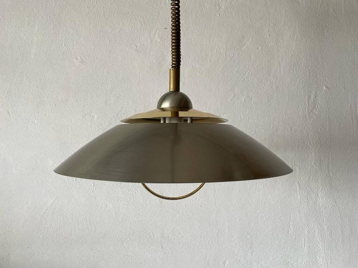 Chrome And Gold Metal Pendant Lamp By Tz, 1970s, Germany photo for sale