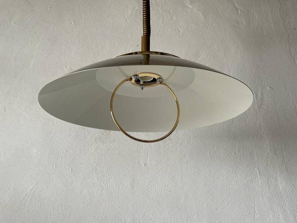Chrome And Gold Metal Pendant Lamp By Tz, 1970s, Germany photo vintage