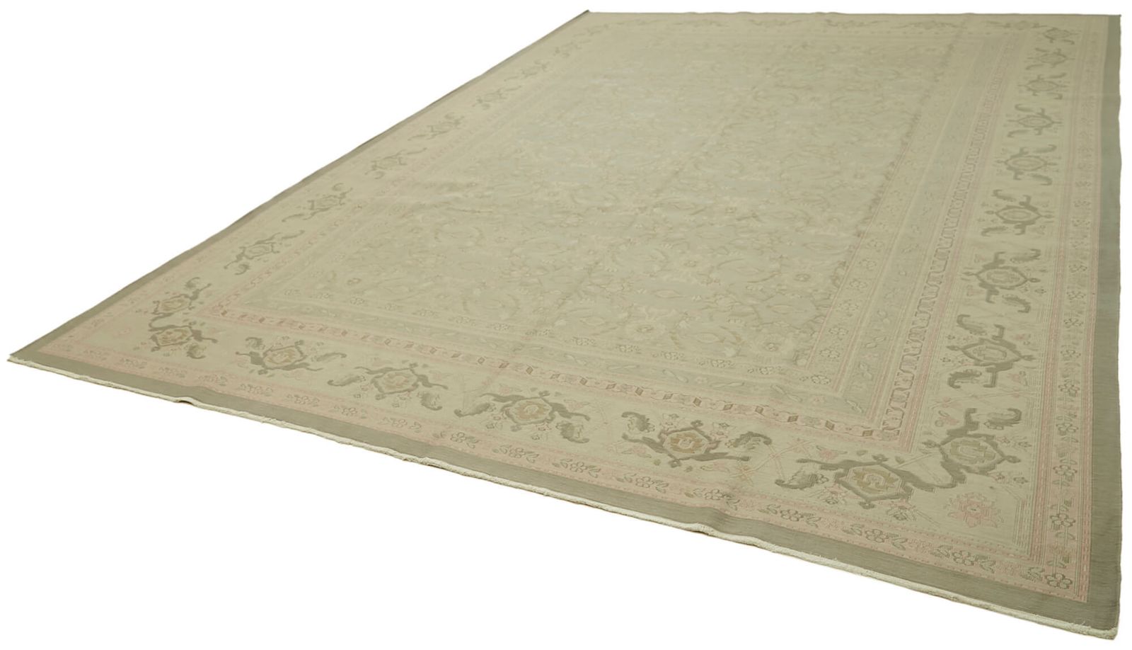 Turkish Handmade 1970s 287 Cm X 410 Cm Beige Wool Vintage Kilim Rug photo for sale