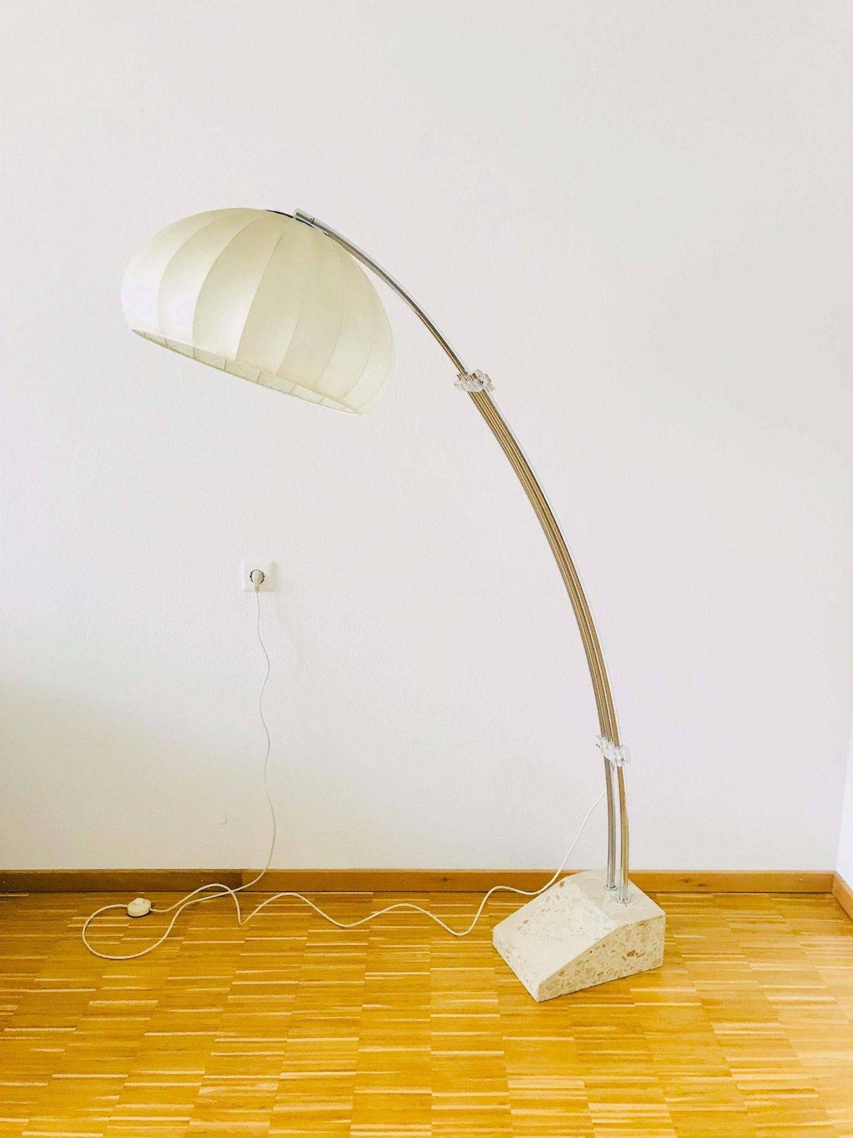 Large And Heavy Marble Base Mid Century Modern Cocoon Floor Lamp 1960s Italy photo furniture