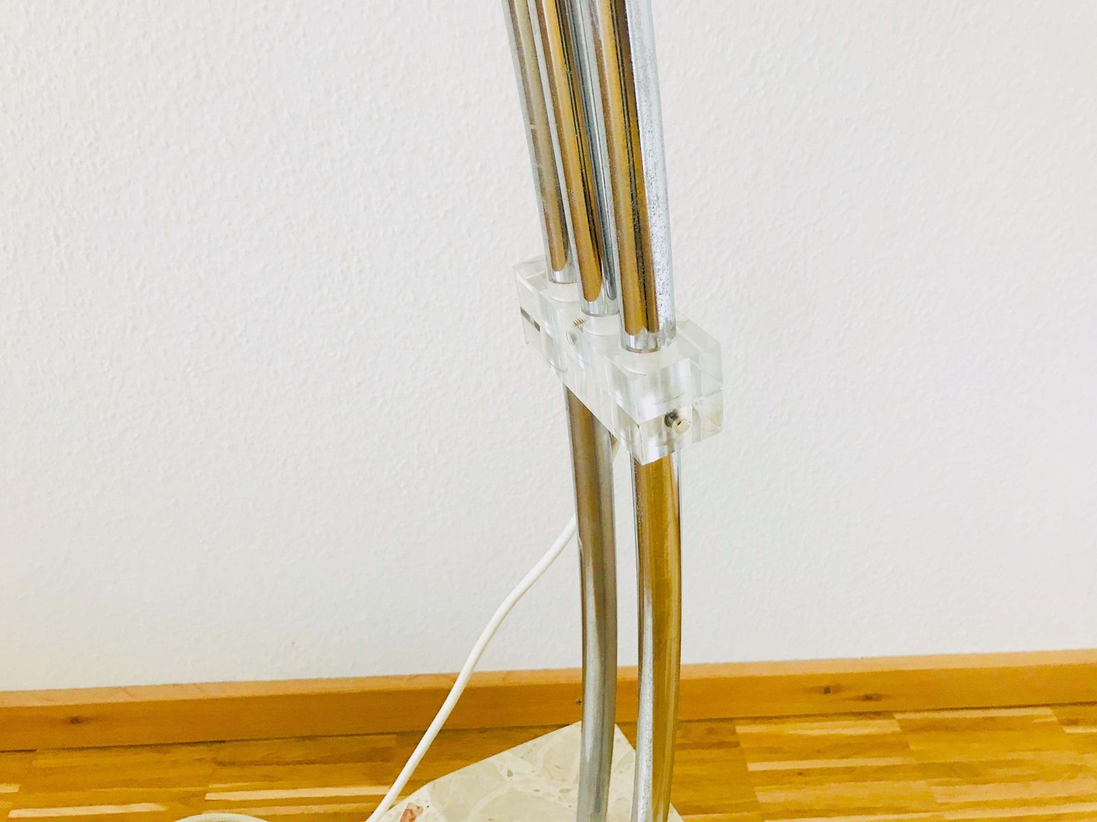 Large And Heavy Marble Base Mid Century Modern Cocoon Floor Lamp 1960s Italy photo vinterior