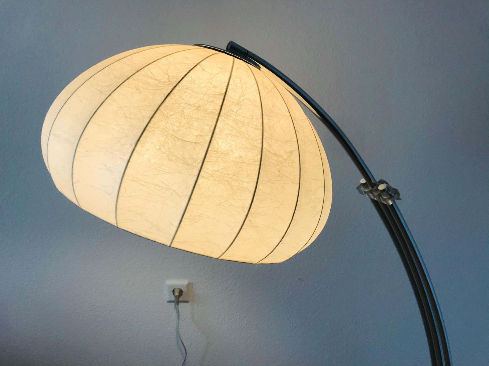 Large And Heavy Marble Base Mid Century Modern Cocoon Floor Lamp 1960s Italy photo buy