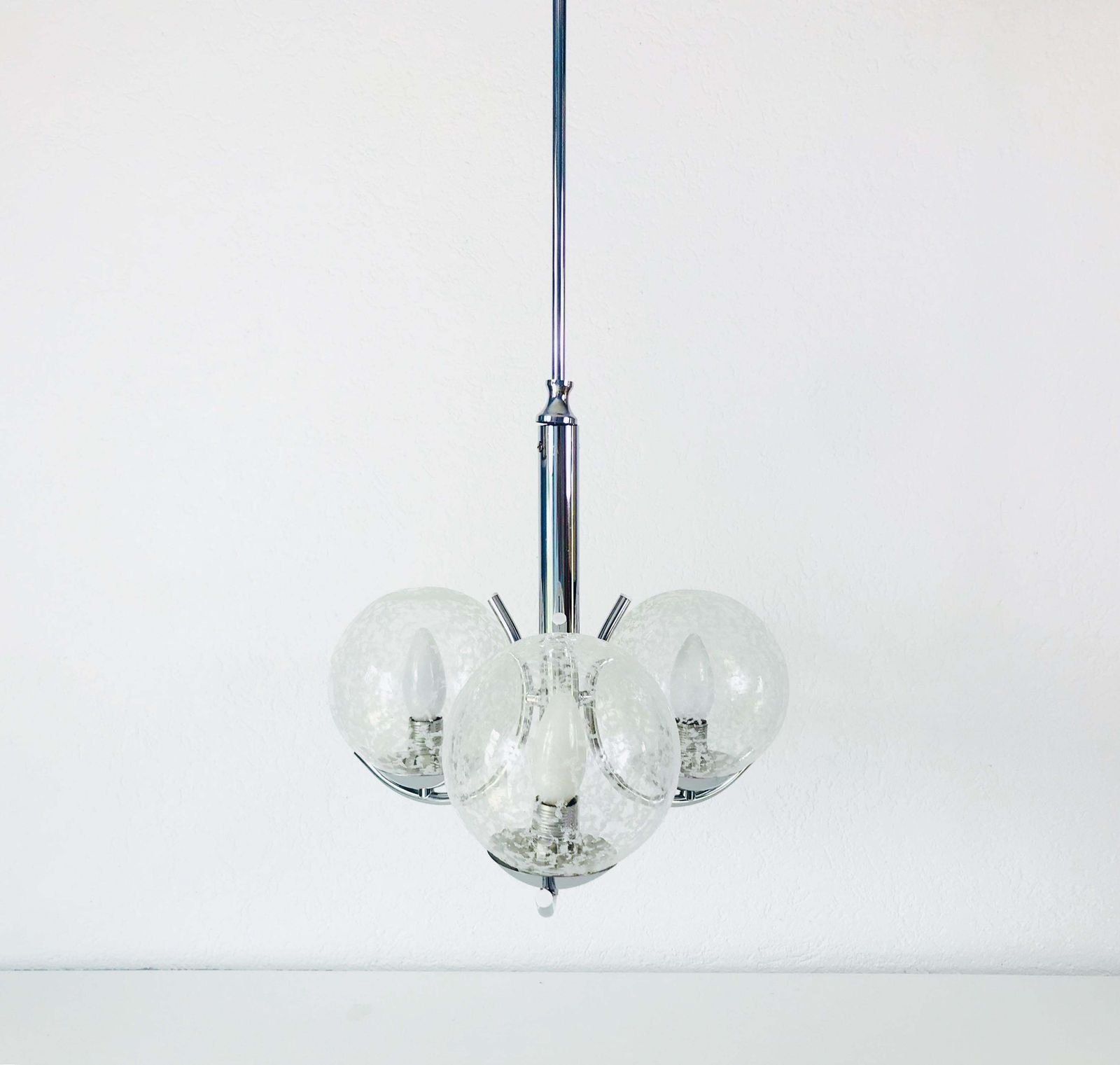 Richard Essig 3 Arm Space Age Chandelier, 1970s, Germany photo for sale
