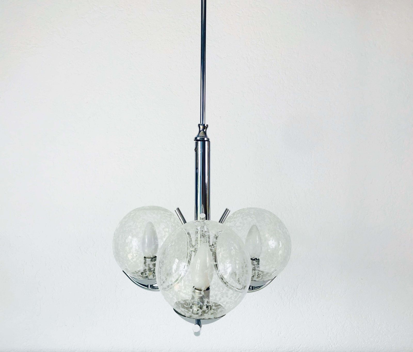 Richard Essig 3 Arm Space Age Chandelier, 1970s, Germany photo Lighting