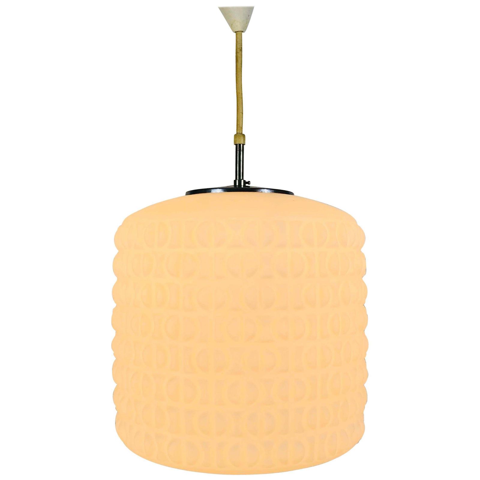 photo furniture Very Large White Opal Hanging Lamp By Peill And Putzler, 1970s, Germany