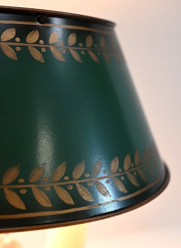 Bouillotte Lamp In White Metal, Empire Style   Early 20th Century photo vinterior
