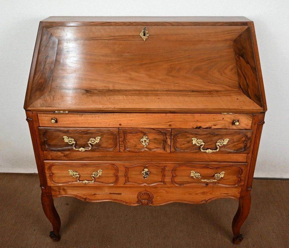 Scriban Chest Of Drawers In Walnut, Louis XV Period   Late 18th Century photo vintage