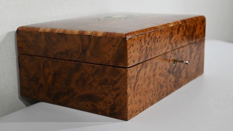 Jewelery Box In Thuya Burl, Napoleon III Period   Late 19th Century photo for sale