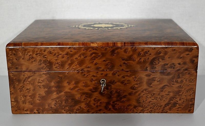 Jewelery Box In Thuya Burl, Napoleon III Period   Late 19th Century photo vintage