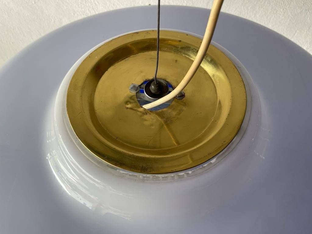 photo furniture Italian Ufo Design Blue & White Plexiglass Xxl Pendant Lamp, 1970s, Italy