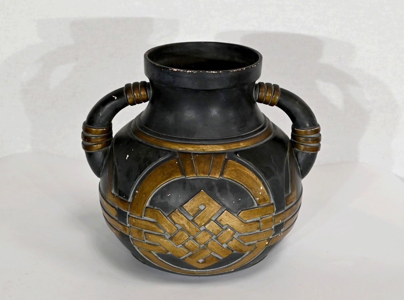 Anthracite And Golden Terracotta Vase – 1900