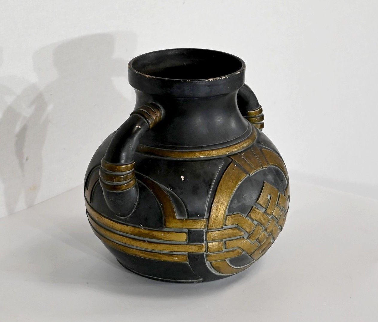 Anthracite And Golden Terracotta Vase – 1900 photo furniture