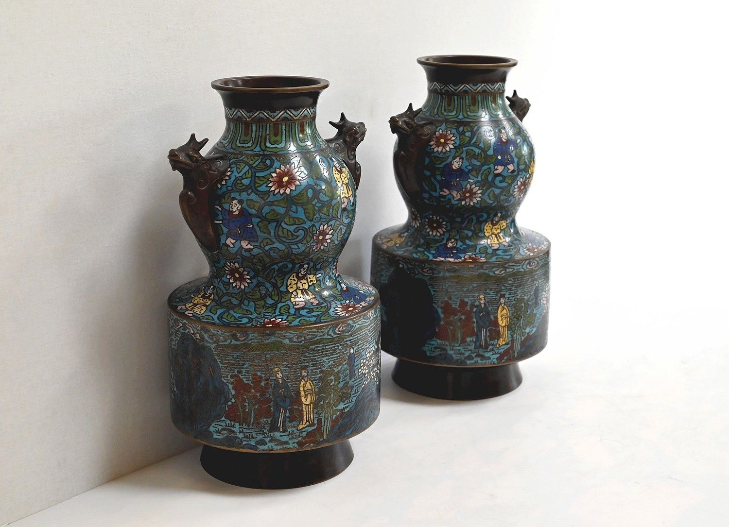 Pair Of Cloisonné Enamel Vases, Japan   2nd Part 19th photo furniture