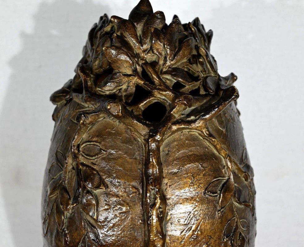 Glazed Ceramic Vase, Signed “Korina”, Art Nouveau – 1900 photo vinterior