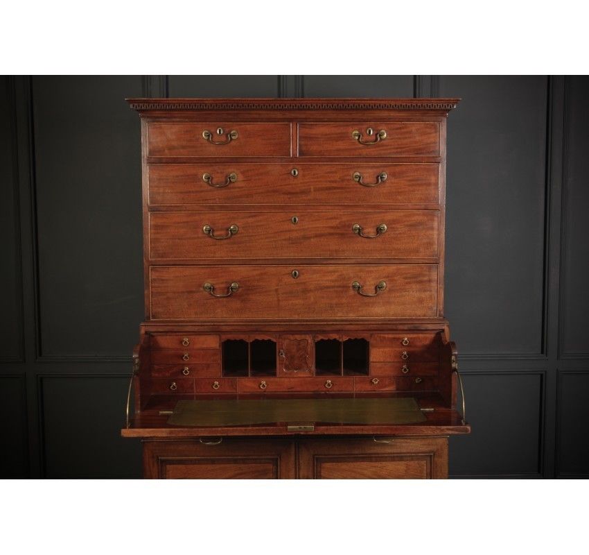 18th Century Tall Mahogany Architects Secretaire Chest photo furniture